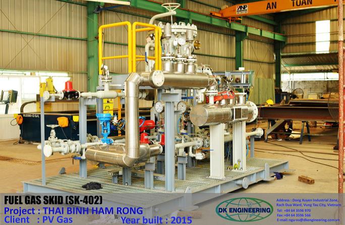 Các thiết bị công nghệ khác (Fuel gas skid, Pig Trap, C02 snuffing, Nitrogen rack, Open and close drain, enclosure chức máy nén, máy phát)